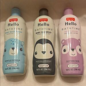 Fisher-Price Hello Bathtime Baby Bath Set - Blue, Black, Pink